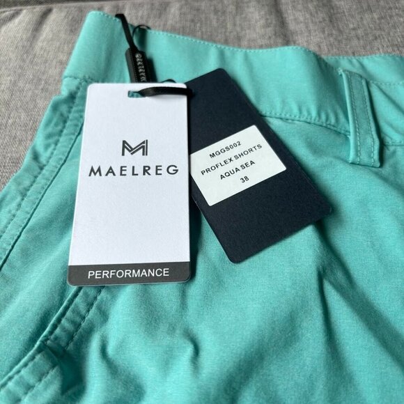 10'' Inseam Stretch Waist Lightweight Striped Flat Front Quick Dry Hybrid - Picture 6 of 8